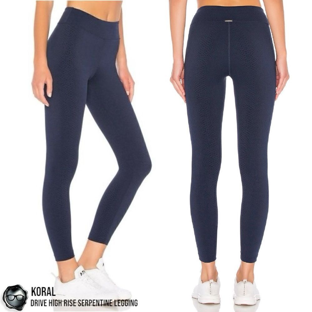 KORAL ACTIVEWEAR DRIVE HIGH RISE SERPENTINE LEGGING IN MARITIME BLUE SNAKE PRINT